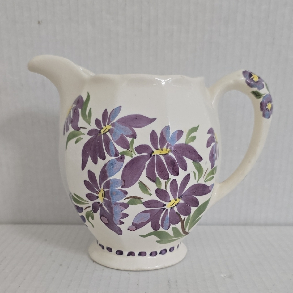 Vintage 1945 Handpainted Cash Family Pottery Pitcher
